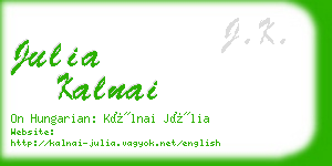 julia kalnai business card